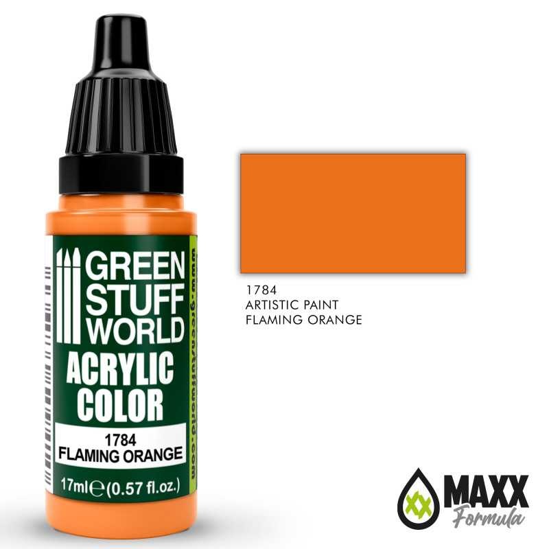 GREEN STUFF WORLD Acrylic Color – Flaming Orange 17ml