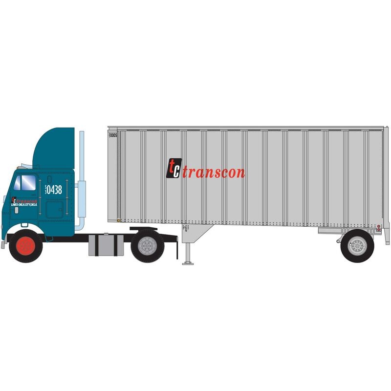 HO RTR FL-2 Axle with 28′ Trailer, Transcon