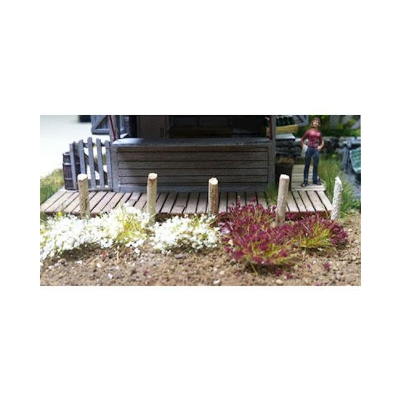 6mm Grass Tufts, White & Burgundy (100) (BAC31035)