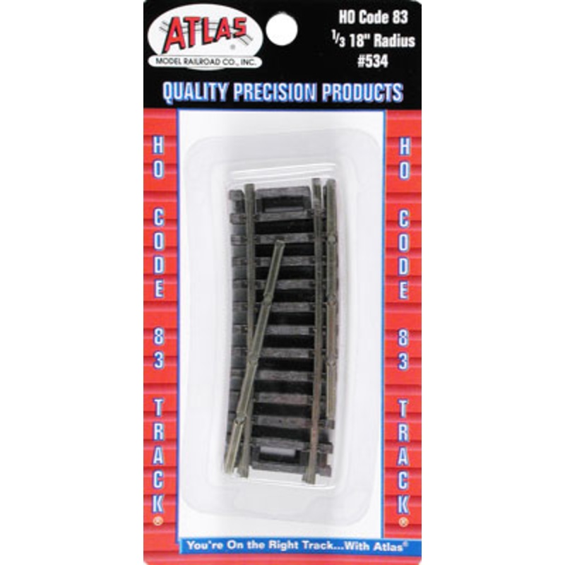 1/3 18″ Radius SnapTrack (4) Code 83 HO Scale
