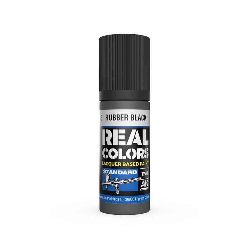 AK Real Colors Rubber Black Lacquer Paint 17mL