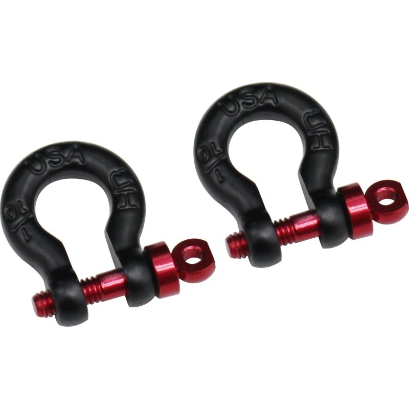 1/10 Scale Black Tow Shackle D-Rings (2) (HRAACC808W01)