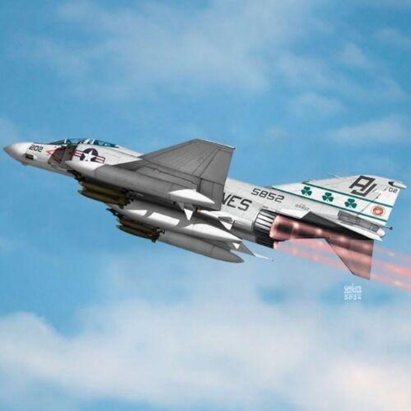 ACADEMY   1/48 USMC F-4J Phantom II “VMFA-333 Fighting Shamrocks” Plastic Model Kit
