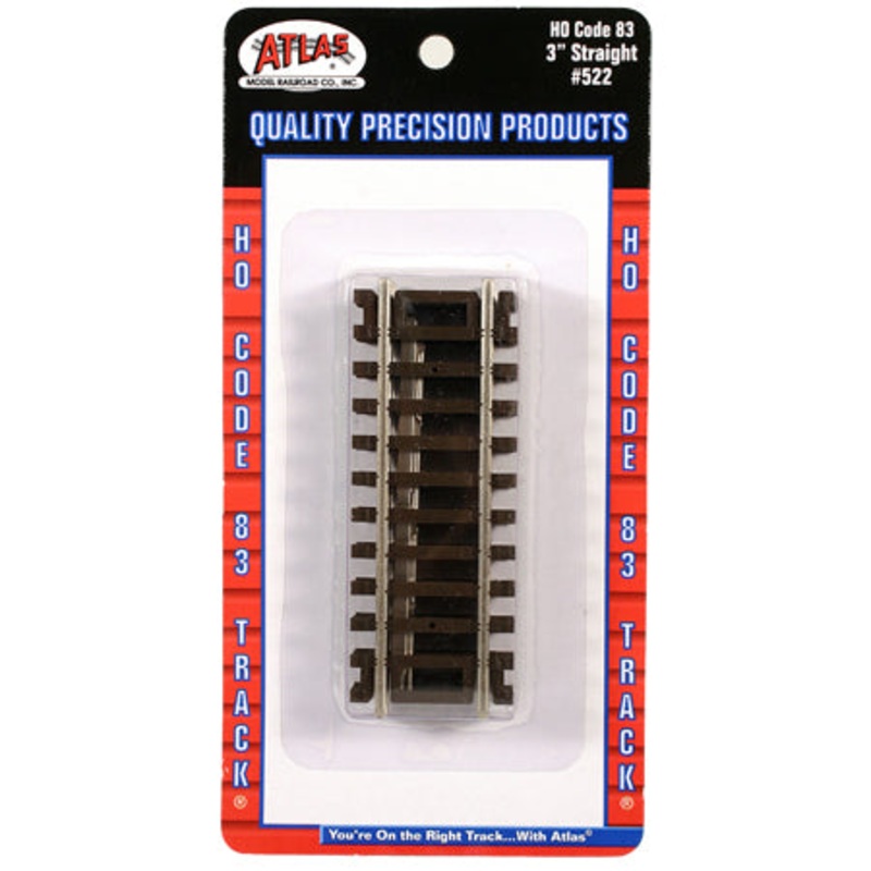 3″ Straight SnapTrack (4) Code 83 HO Scale ATL522