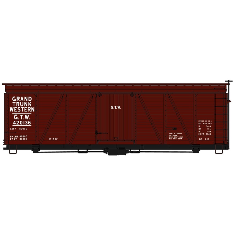 36′ Fowler Wood Boxcar GTW HO Scale