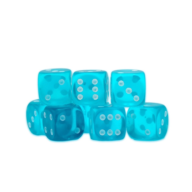 8 Blue Topaz D6 Dice