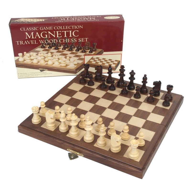 11″ Magnetic Walnut Chess Set