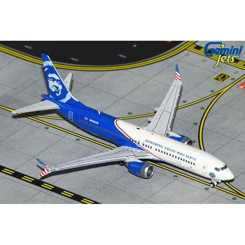 GEMINI ALASKA 737MAX8 1/400 VETERANS REG#N806AK (**)