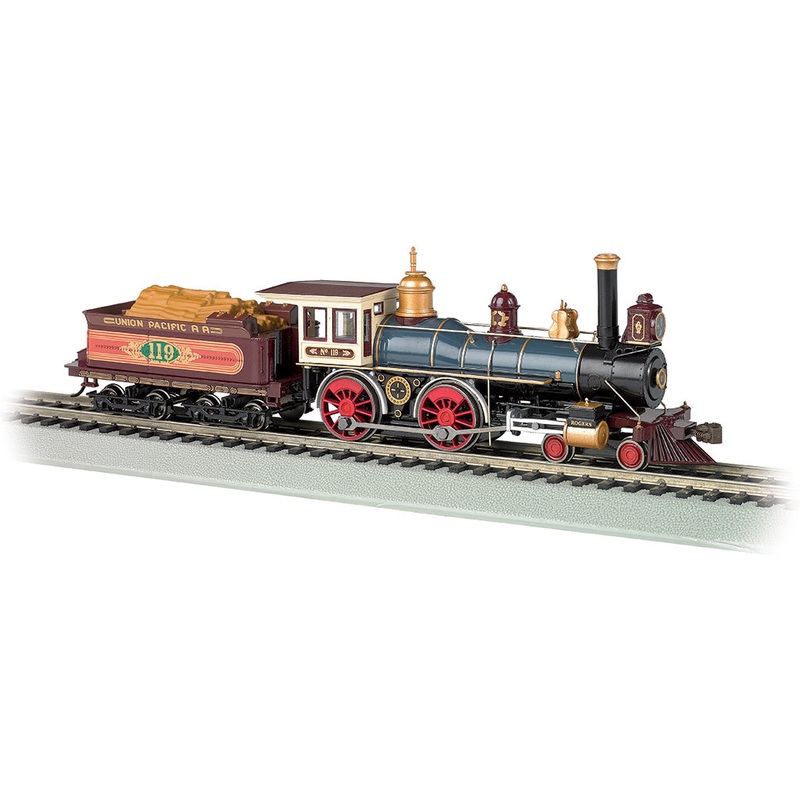 4-4-0 with Wood Tender Standard DC Load Union Pacific #119 (Russian Iron, black, red, brown)